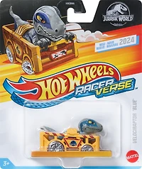 Hot Wheels RacerVerse Die-Cast Vehicle with Blue the Raptor Driver