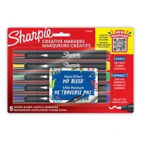 Sharpie Creative Markers, Water-Based Acrylic Markers, Bullet Tip, Assorted Colours, 5 Count