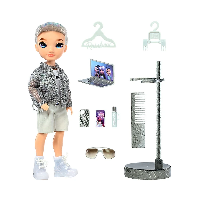 Rainbow High Aidan : poupée-mannequin masculine violette