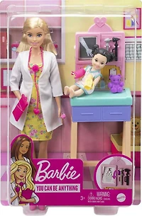 Coffret de jeu ​Barbie Pédiatre, poupée blonde