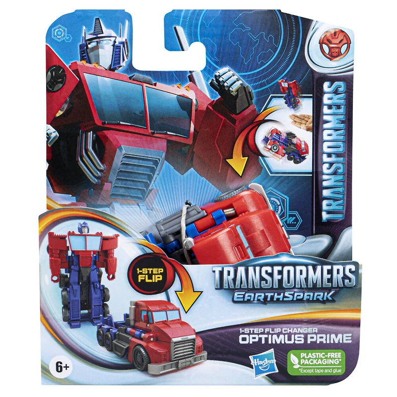 Transformers Earthspark, figurine Optimus Prime Flip Changer 1 étape de 10 cm