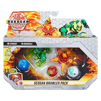 Bakugan Geogan Brawler 5-Pack, Exclusive Stardox and Babadrill Geogan and 3 Bakugan Collectible Action Figures