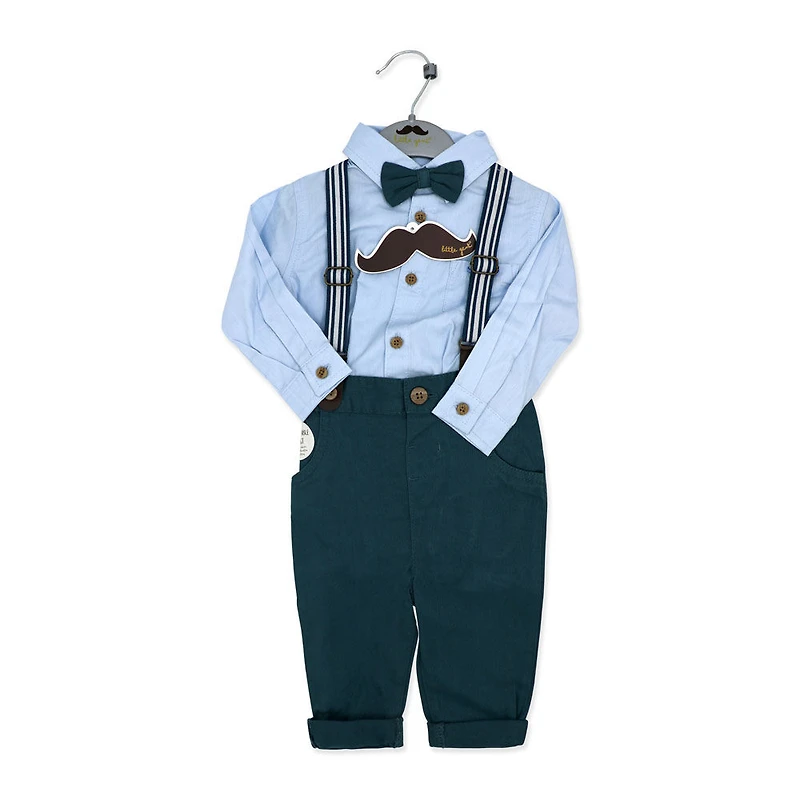 Little Gent Suspender Bowtie Set: Blue