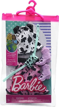 Barbie - Coffret Tenue - Haut à imprimé vache, jupe et accessoires