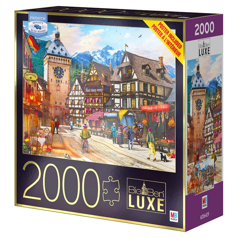 Big Ben Luxe, Puzzle pour adultes de 2 000 pièces, Une place du marché en Allemagne