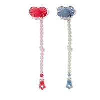 Sucette magique BABY born avec pince, 2 sucettes assorties