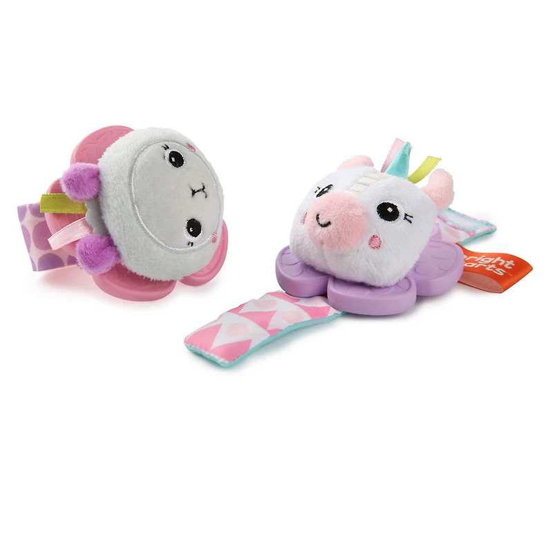 Rattle & Teethe Wrist Pals Toy - Unicorn & Llama