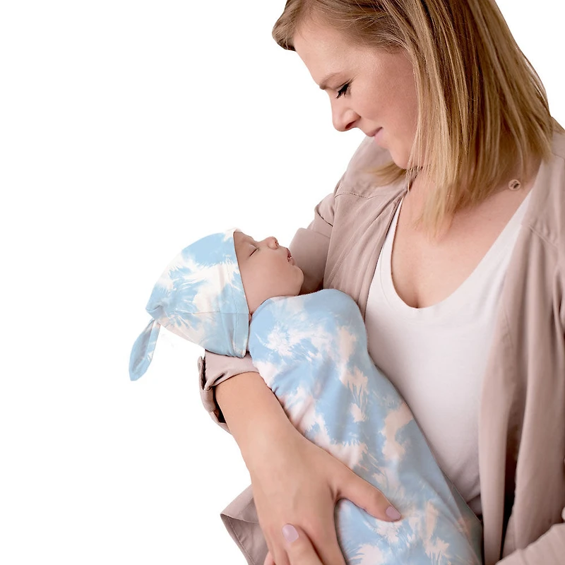 Cocoon and Hat Set, Blue Cloud