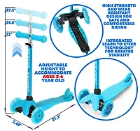 Trottinette Rugged Racer Mini Deluxe à 3 roues - Bleu clair - Édition anglaise