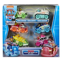 PAW Patrol, True Metal Neon Rescue Vehicle Gift Pack of 6 Collectible Die-Cast Toy Cars, 1:55 Scale