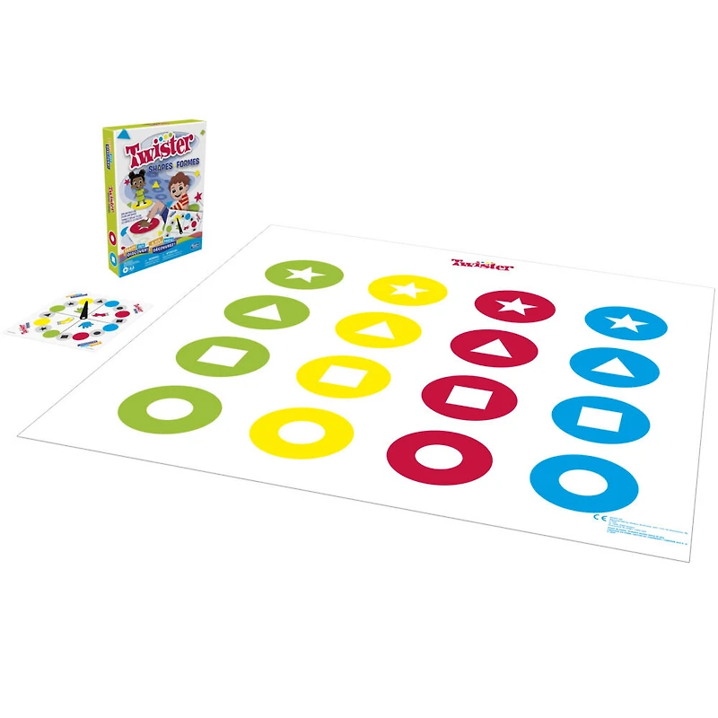 Ready Set Discover, Twister Shapes (formes), jeu avec tapis, association de formes et de couleurs, enfants d'âge préscolaire