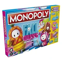 Monopoly édition Fall Guys Ultimate Knockout, jeu de plateau avec obstacles interactifs à esquiver, inclut dé de knockout, à partir de 8 ans