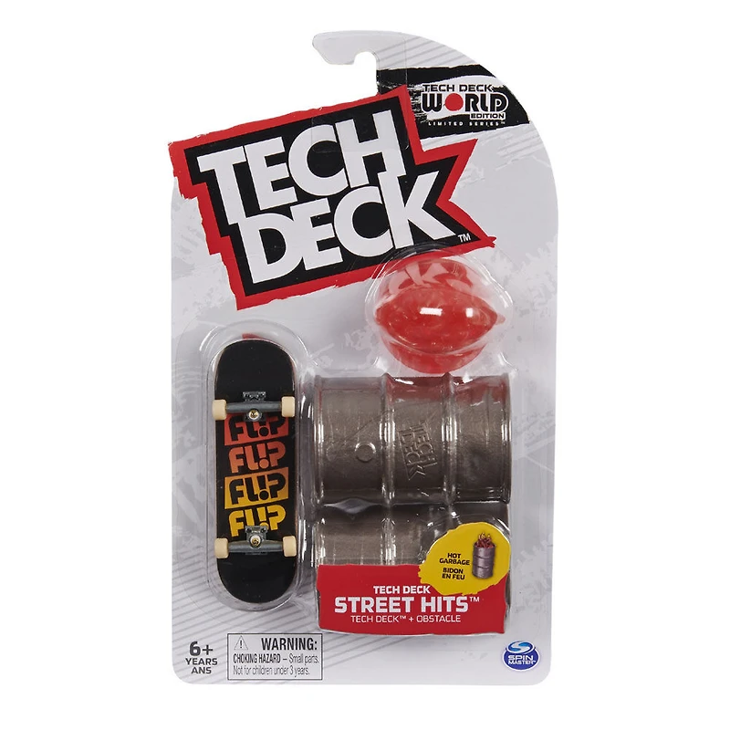 Tech Deck, Street Hits, Flip Skateboards Fingerboard with Hot Garbage Obstacle