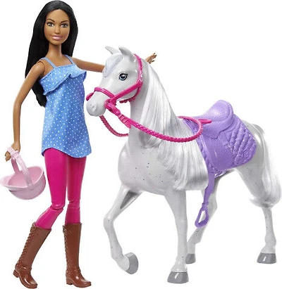 Barbie - Poupée et cheval, selle, bride et rênes