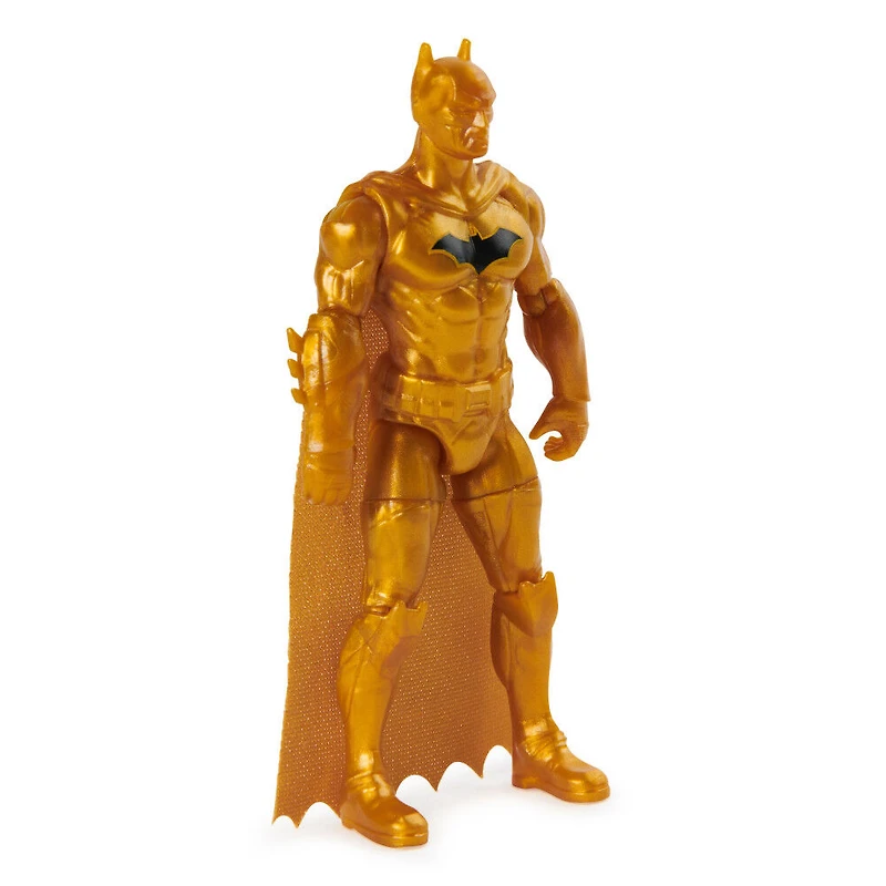 DC Comics, Figurine articulée Rebirth Batman métallique avec 2 accessoires mystère, 10 cm