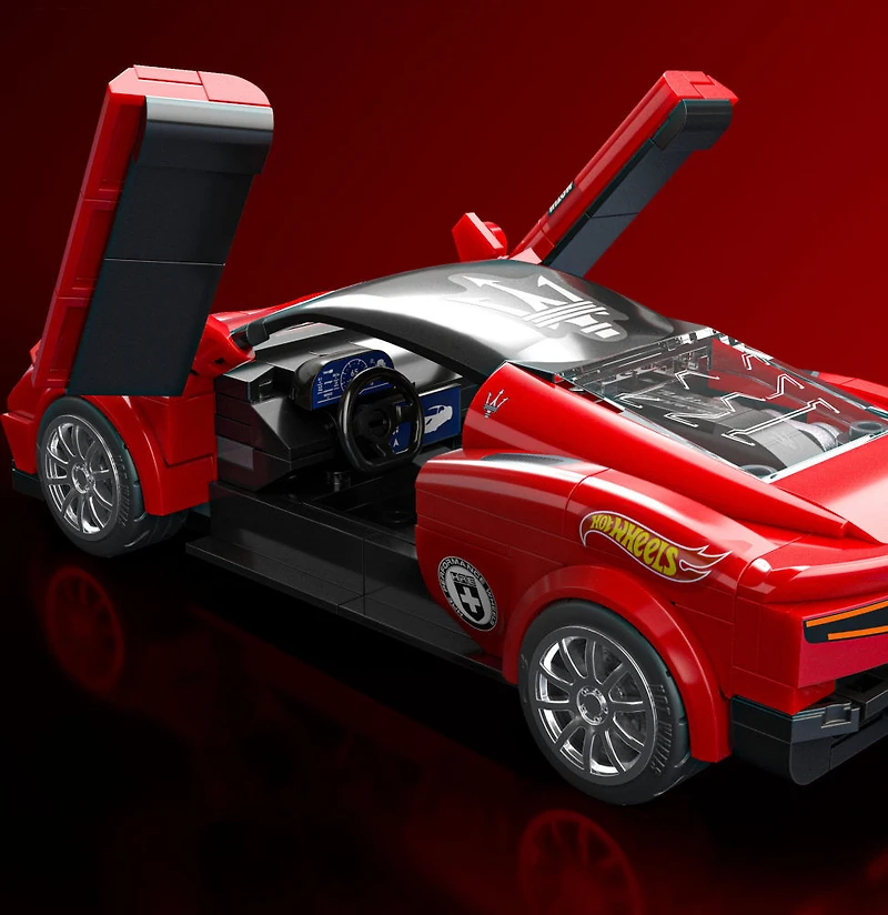 Mattel Brick Shop Hot Wheels Maserati MC20 Building Toy Kit (250 Pieces), for Collectors