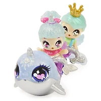 Hatchimals Pixies Riders, Shimmer Babies Narwhal Pixie Baby Twins avec Glider et 4 accessoires