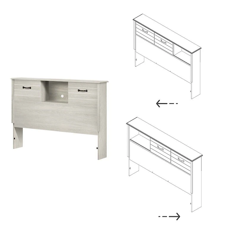 Ulysses Tête de lit bibliothèque Double Chêne hivernal