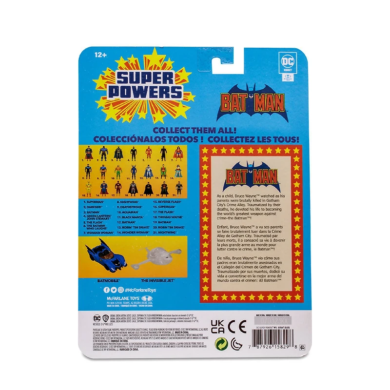 Figurine DC Super Powers 5" - Batman (costume noir)