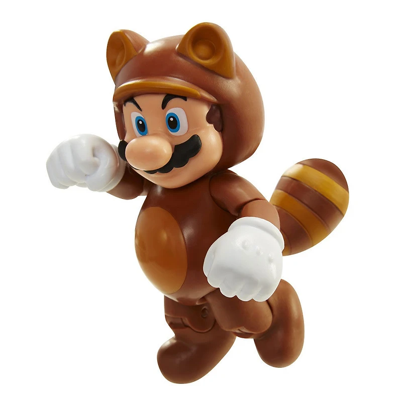 Nintendo - Figurines de 4 pouces Monde de Nintendo Vague 4 - Tanooki Mario avec Pièce