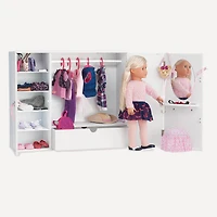 Wooden Wardrobe, Our Generation, Garde-robe à la mode pour poupées de 18 po