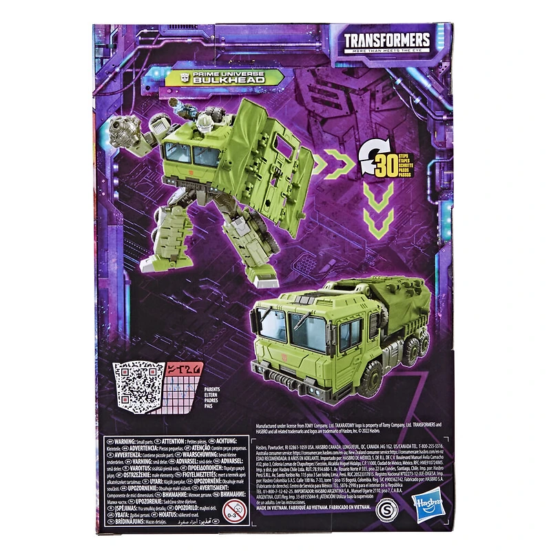 Transformers Generations Legacy, figurine Prime Universe Bulkead classe Voyageur