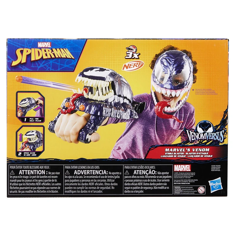 Marvel Spider-Man VenomVersus Marvel's Venom Strike Blaster, Nerf Spider-Man Roleplay Toy