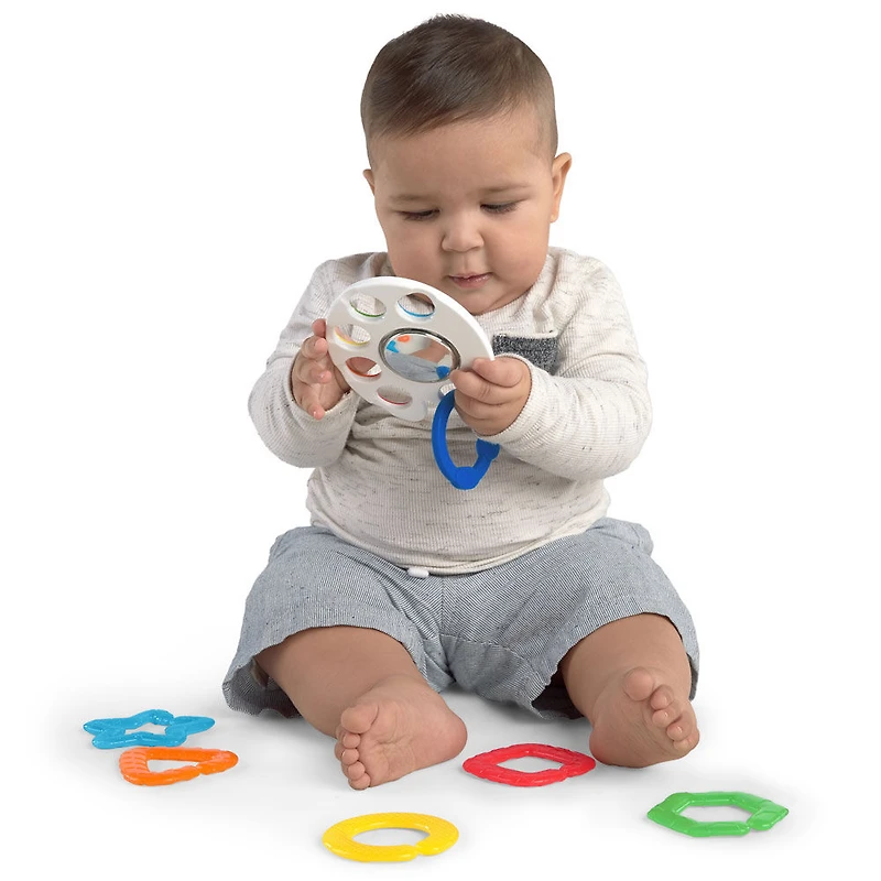 Shake, Rattle & Soothe Take-Along Textured Teether Link Toy - BPA Free