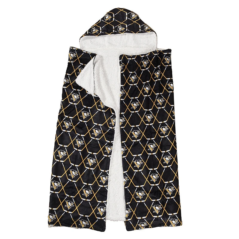 Couverture à capuche des Pittsburgh Penguin de la LNH (50 x 70 po)