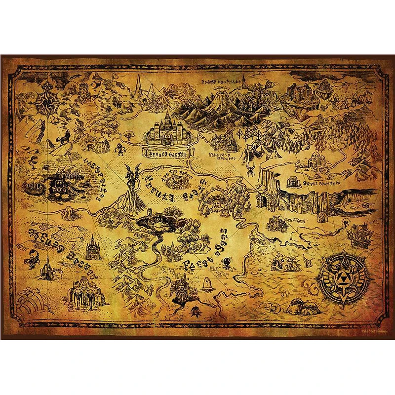 Casse-Tête De 1000 Pièces - "The Legend of Zelda" "Hyrule Map" - Édition anglaise
