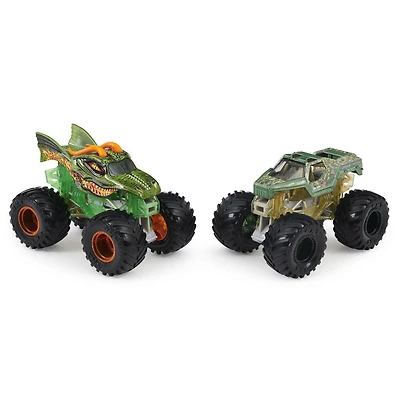 Monster Jam, Monster trucks Dragon vs. Soldier Fortune officiels qui changent de couleur en métal moulé, échelle 1:64