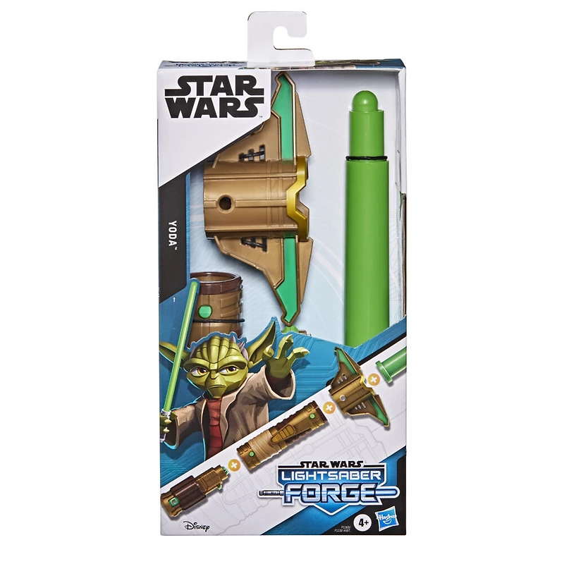 Star Wars Lightsaber Forge, Sabre laser de Yoda à lame verte extensible, jouet de déguisement personnalisable