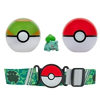 Pokémon Clip 'N Go, ensemble de ceinture Poké Ball - Poké Ball, Faiblo Ball (Nest Ball) et Bulbizarre (Bulbasaur) no 1