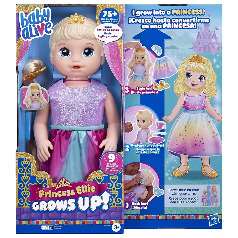 Baby Alive Princess Ellie Grows Up! Doll, Blonde Hair