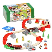 BRIO World - 36004 Ensemble de Secours Incendie Smart Tech Sound | Ensemble de train jouet motorisé de 41 pièces - Édition anglaise