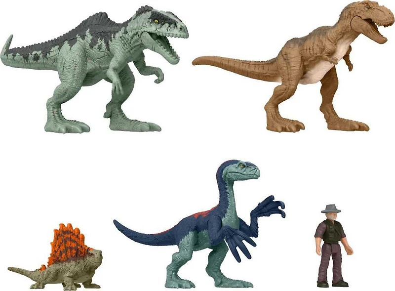 Figurines MINIS Jurassic World: Dominion, coffret Combat Total de 5 jouets inspirés de films