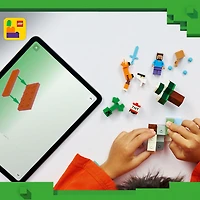 LEGO Minecraft L'Aventure de Steve dans la Taïga, Produit de Jeux Vidéo à Collectionner, Cadeau pour Joueur 21583