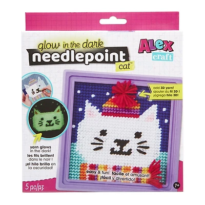 ALEX - Glow-in-the-dark Needlepoint Cat
