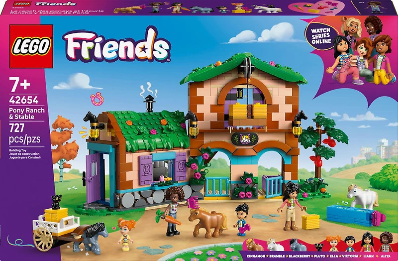 LEGO Friends Le Ranch des Poneys et l'Écurie, Ensemble de Construction, Ensemble de Jeu de Chevaux 42654