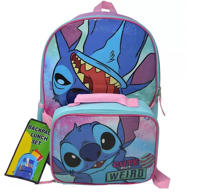 Stitch 16" Backpack with Rectangle Lunch Bag