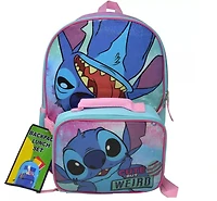 Stitch 16" Backpack with Rectangle Lunch Bag