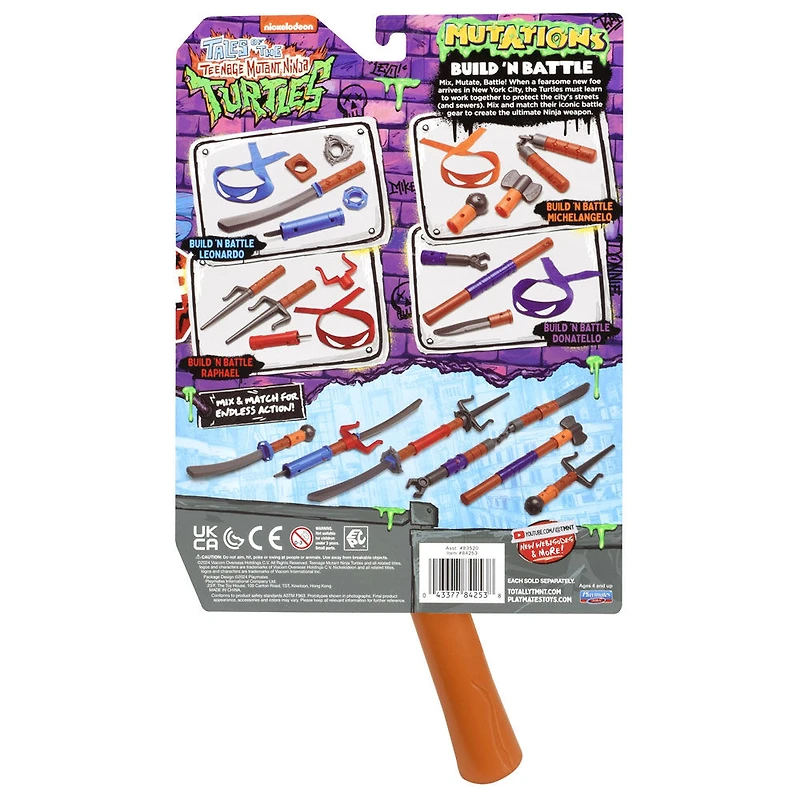 Tales of Teenage Mutant Ninja Turtles: Mutations Build N Battle Donatello Bo Staff Basic Role Play Set