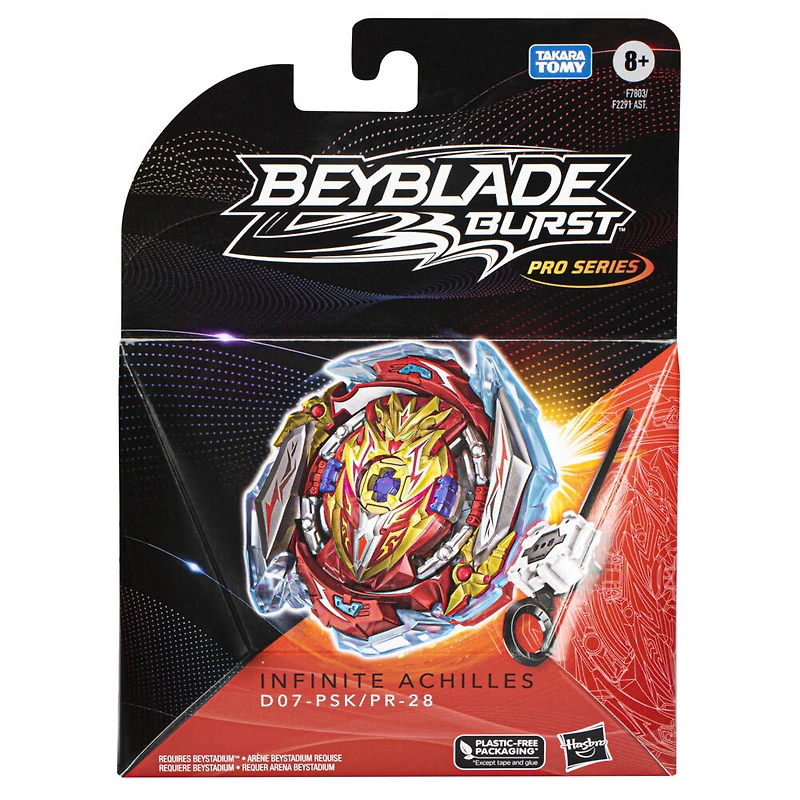 Beyblade Burst Pro Series, Starter Pack toupie de compétition Infinite Achilles et lanceur