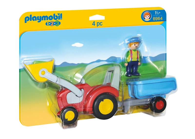 Playmobil - Fermier avec tracteur et remorque