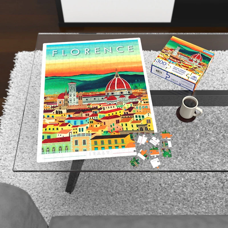 Puzzles Spin Master, Florence, Italie, Puzzle BlueBoard de 300 pièces de la série Voyage représentant un coucher de soleil sur la cathédrale