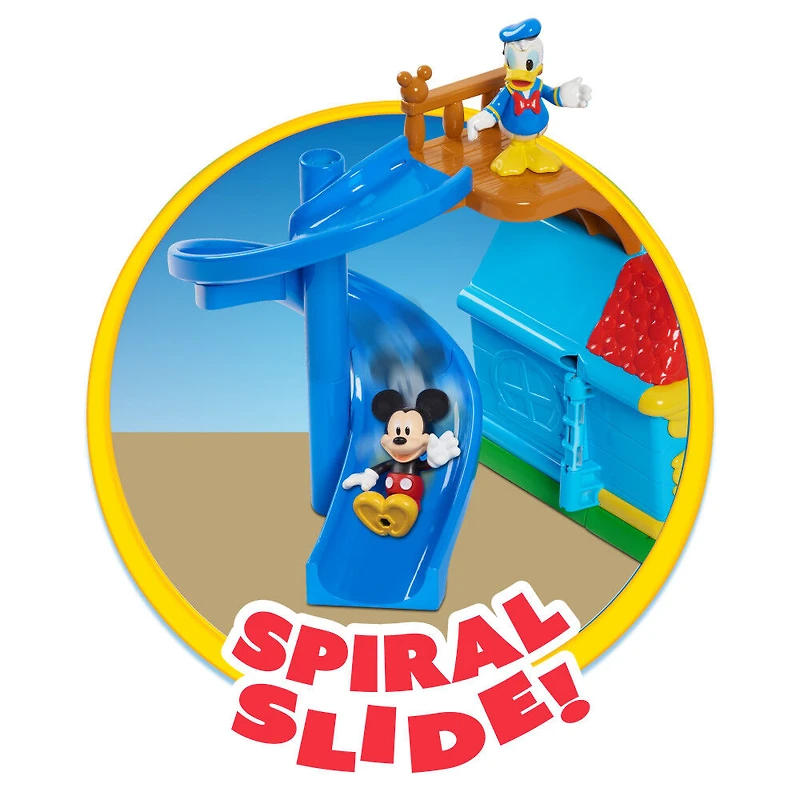 Ensemble de Jeu Sons et Lumières à 14 Eléments Disney Junior Mickey Mouse Funny the Funhouse, Inclut les Figurines de Mickey et Donald