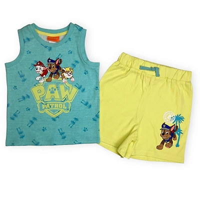 Paw Patrol - 2 Piece Tank and Short Set - Aqua/Lime