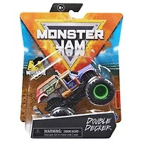 Monster Jam, Monster truck Double Decker officiel, véhicule en métal moulé, série Wreckless Trucks, échelle 1:64