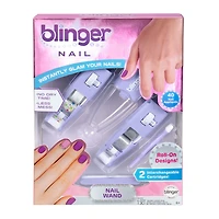 Stylo pour ongles Blinger - Étoiles et paillettes argentées