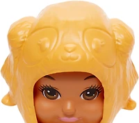 Poupée bébé ​Skipper Babysitters Inc. Barbie avec costume-barboteuse de chiot dorée et couche amovibles